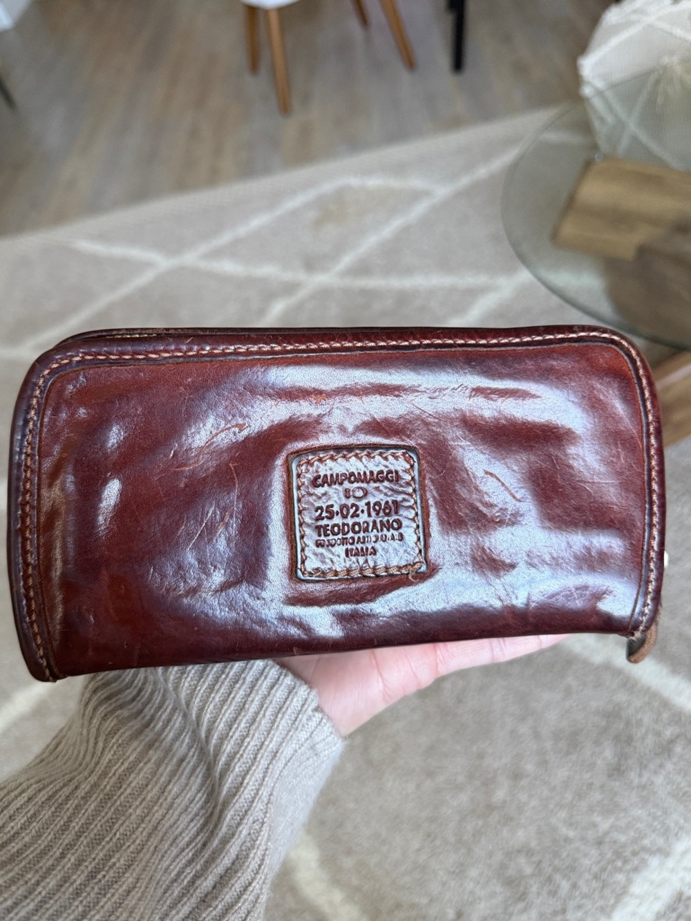 Campomaggi Deep Brown Leather Zip-Around Wallet